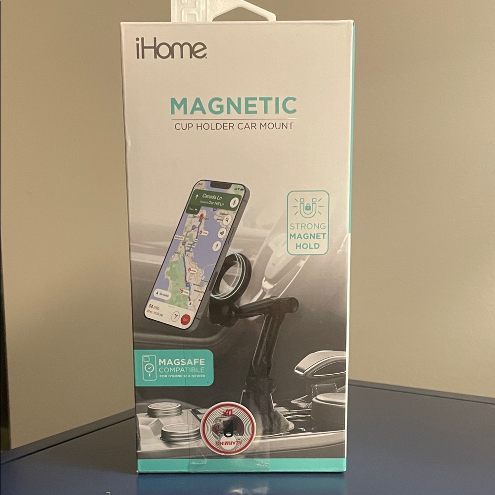 iHome Black Magnetic Cup Holder Car Mount